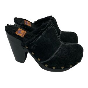 Rocketdog Black Leather Clogs Mules size 7.5